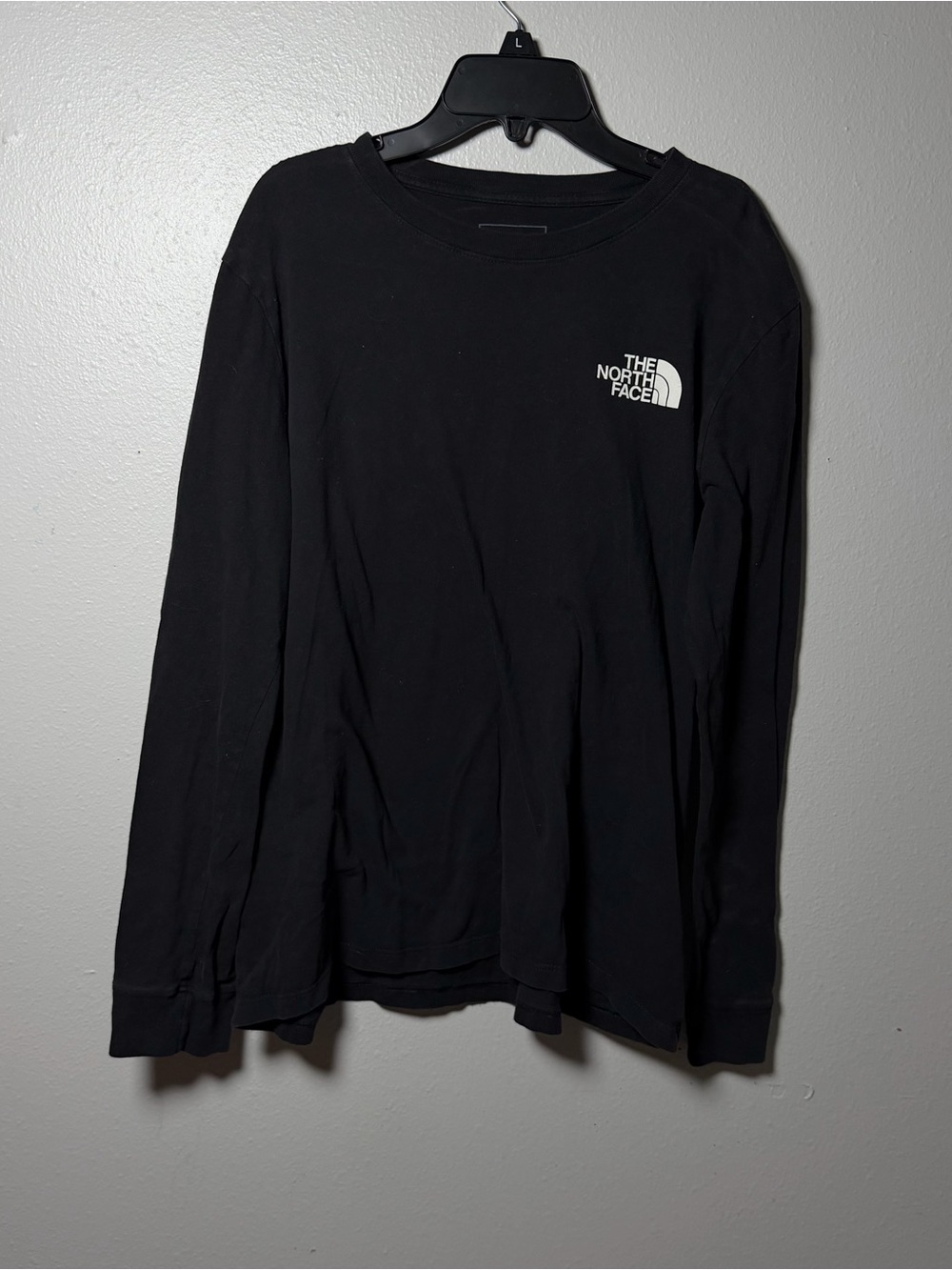 The North Face Men Black Casual Long Sleeve Logo Tee size L
